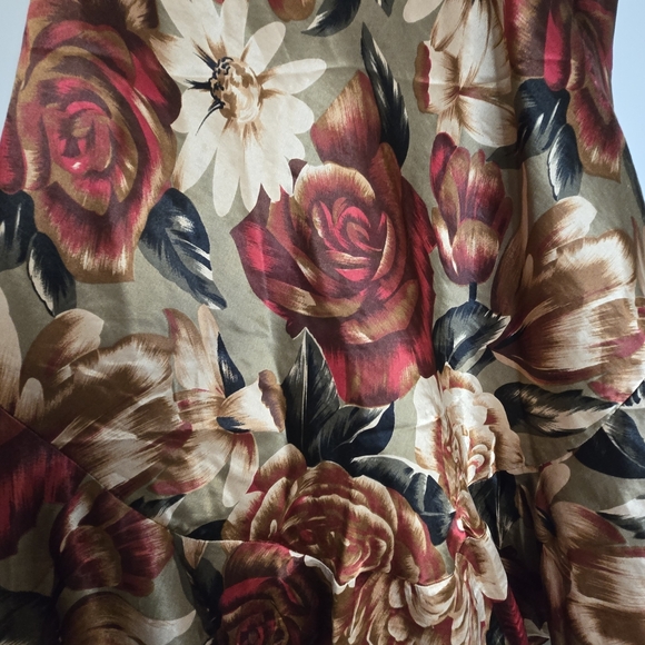 Vintage Cliche Romantic Sexy Floral Rose Figure Flattering Mini Slip Dress XL - Picture 5 of 6